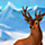 Wild Deer and the Snow Covered Mountain Painting