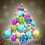 How to create Christmas greeting card with snowflakes and colorful tree baubles
